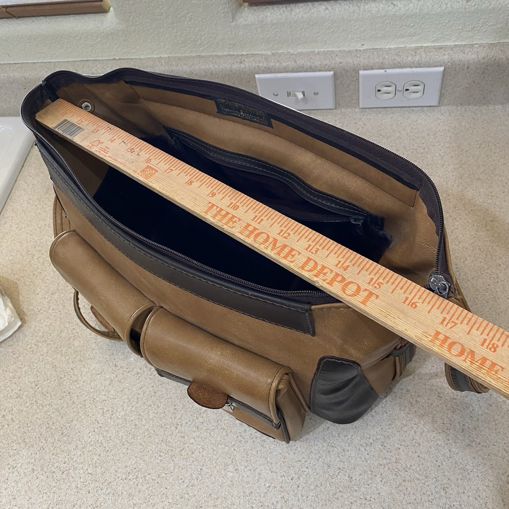 Vintage Marsand Camera Messenger Bag Tan Brown Faux Leather Utility Photography - Picture 9 of 11